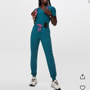 Caribbean blue figs high waisted uman joggers